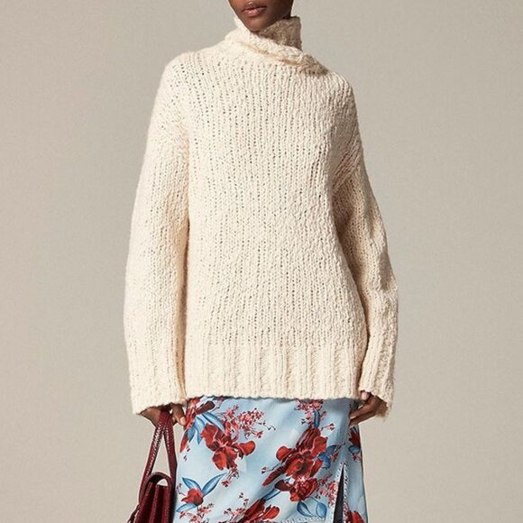 NWOT J. Crew Oversized turtleneck sweater in textured yarn, XS-S - Picture 2 of 3